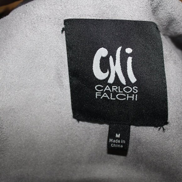 BIG SALE CARLOS FALCHI CHI Reversible Luxury Gray Faux Fur Suede Feel M Medium - Picture 14 of 16